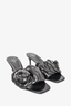 Valentino Atelier Black Leather w/ Flower Detail Mule sz 38