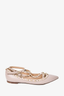 Valentino Beige Leather Pointed Toe Cage Rockstud Flats Size 36.5