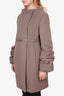 Valentino Beige Wool Pleated Sleeve Coat Size 10