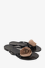 Valentino Black Black Jelly Rose Flip Flop Sandals Size 37