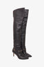 Valentino Black Leather Rockstud Knee Boots Size 35