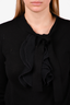 Valentino Black Wool Ruffle Bow Neck-Tie Sweater Est. Size S