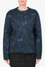 Valentino Navy Cotton Butterfly Graphic Crewneck Sweater Size M