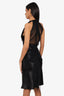 Vera Wang Black Tulle Long Dress Cowl Neck Open back Size 2