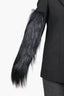 Vera Wang Pre Fall 2015 Black Wool L/S Blazer w/ Goat Hair Fringe sz 4