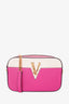 Versace Bi-Color Fuchsia/Pink Leather Virtus Camera Bag