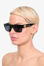 Versace Black Acrylic Square Frame Sunglasses w/ Gold Medusa