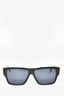 Versace Black Acrylic Square Frame Sunglasses w/ Gold Medusa