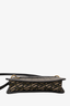 Versace Black Canvas & Leather La Greca Small Shoulder Bag