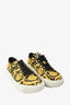 Versace Black/Gold Canvas Printed Sneakers Size 43