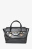 Versace Black Leather 'Medusa Medallion Satchel' Top Handle Bag w/ Strap