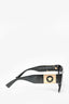 Versace Black Square Frame Polarized Sunglasses w/ Gold Medusa Sides