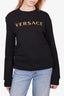 Versace Black Sweatshirt w/ Gold Embroidered Logo Size 40
