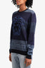 Versace Blue Cotton Logo Crewneck Sweater Size 46 Men's
