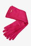 Versace Fushia Nappa Leather Wrist-Length Gloves Size S