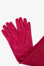 Versace Fushia Nappa Leather Wrist-Length Gloves Size S