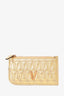 Versace Gold Leather Zip 4 Slots Card Holder