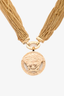 Versace Gold Toned Chain Pendant Necklace
