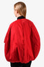 Versace Red Nylon Sleeveless Cocoon Bomber Jacket Size 4