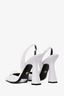 Versace White Leather Medusa Head Slingback Heel Size 39