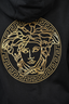 Versace x Fendi Black Cotton "Fendace" Hoodie w/ Gold Embroidery sz M