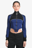Versus Versace Blue Zip Cropped Bodysuit Jacket Size 38