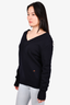 Victoria Beckham Navy Blue Cashmere V-Neck Sweater Size S