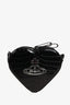 Vivienne Westwood Black Croc-embossed Ella Heart Crossbody Bag