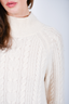 White + Warren Cream Cashmere Cable Knit Sweater Size S