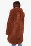 Yves Salomon Meteo Brown Shearling Coat Size 36