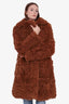 Yves Salomon Meteo Brown Shearling Coat Size 36