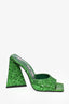 The Attico Green Glitter Heeled Mules Size 36