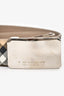 Burberry Beige Check Coated Canvas Silver Buckle Belt sz 40/100
