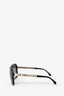 Chanel Black Oversized Sunglasses w/ Crystal Sides