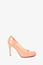 Christian Louboutin Beige Patent Leather Round Toe Heel Size 35.5