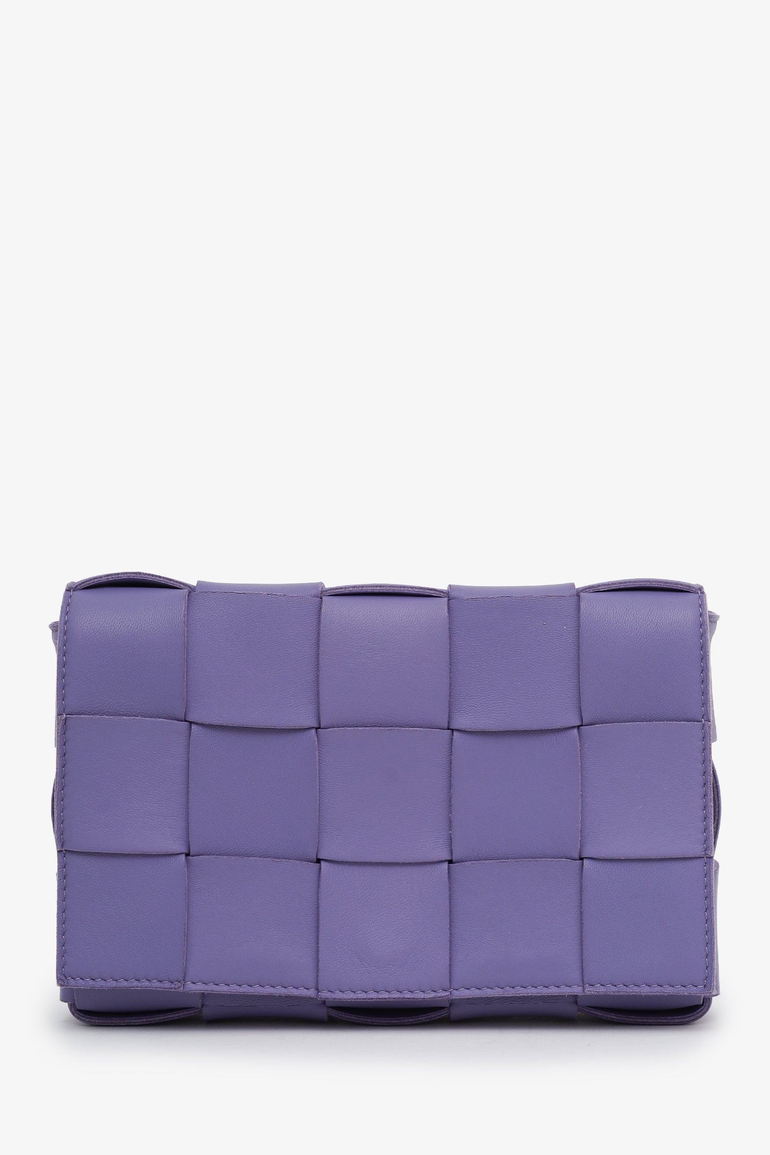 Bottega Veneta Purple Leather Intrecciato Cassette Crossbody Bag
