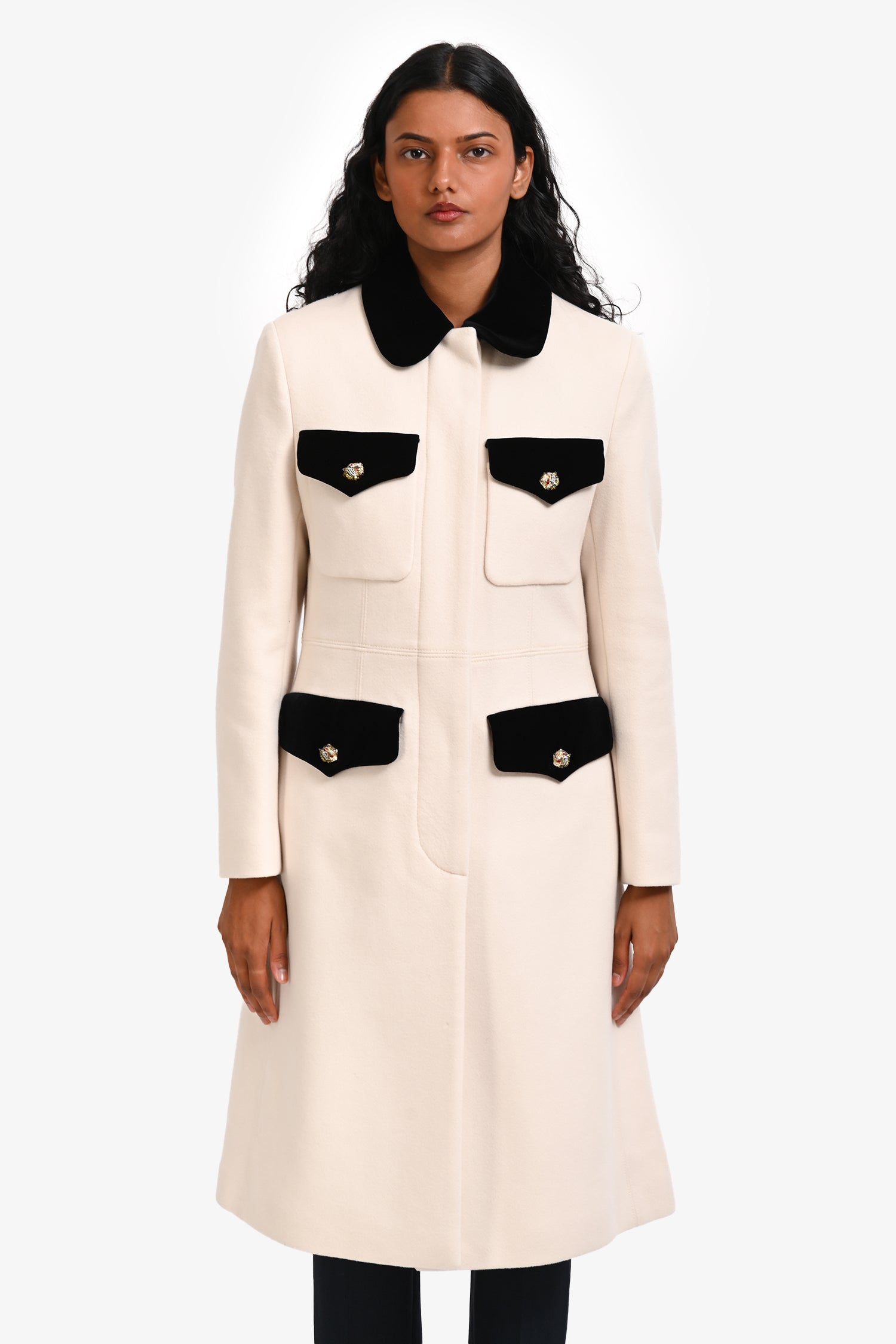 Gucci 2019 Cream/Black Wool Trench Coat Size 40 – Mine & Yours