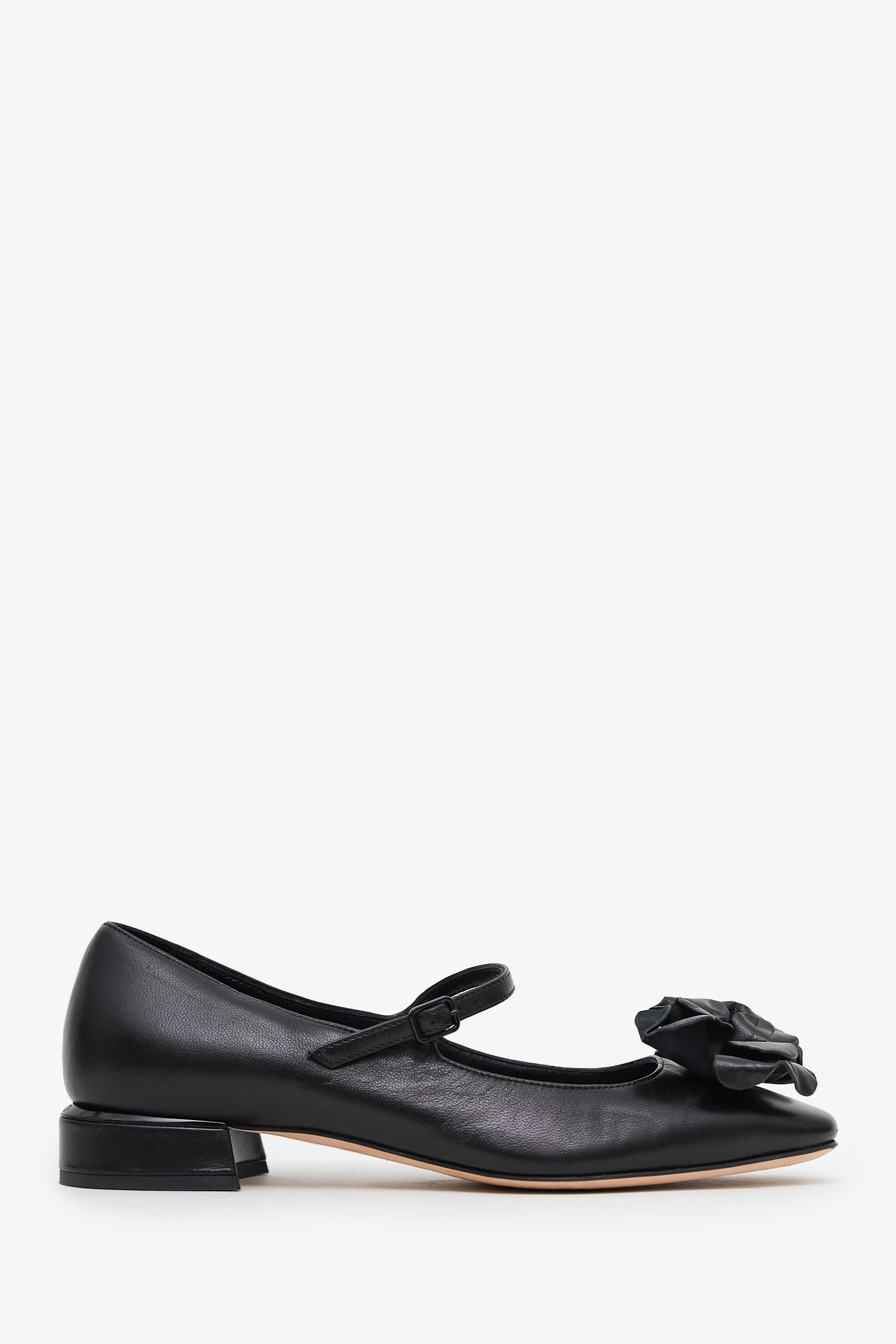 Jimmy Choo Black Leather Rosa Flower Embellishment Mary Janes Size