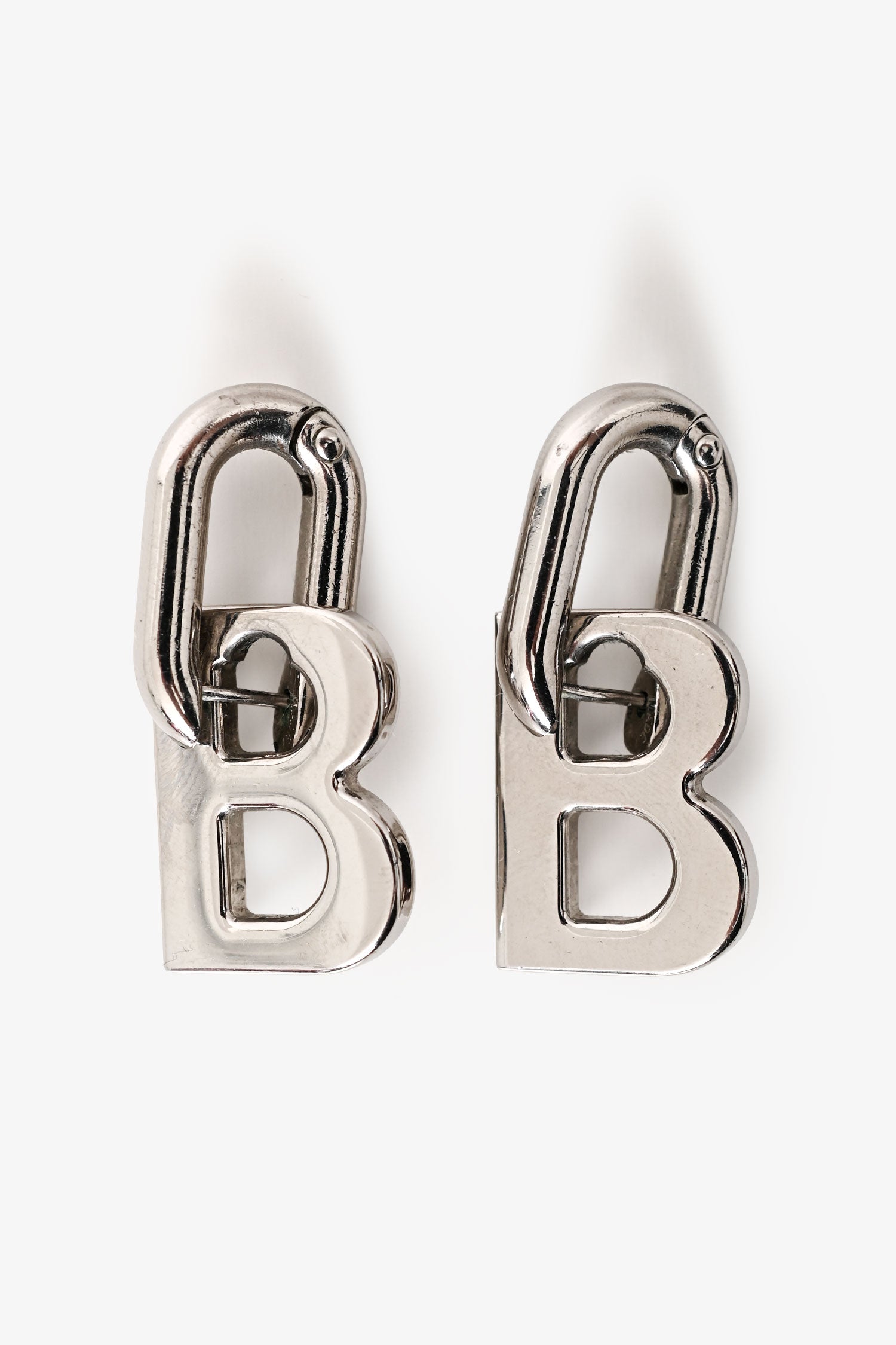 Balenciaga Silver Tone B Chain XS Earrings – Mine & Yours