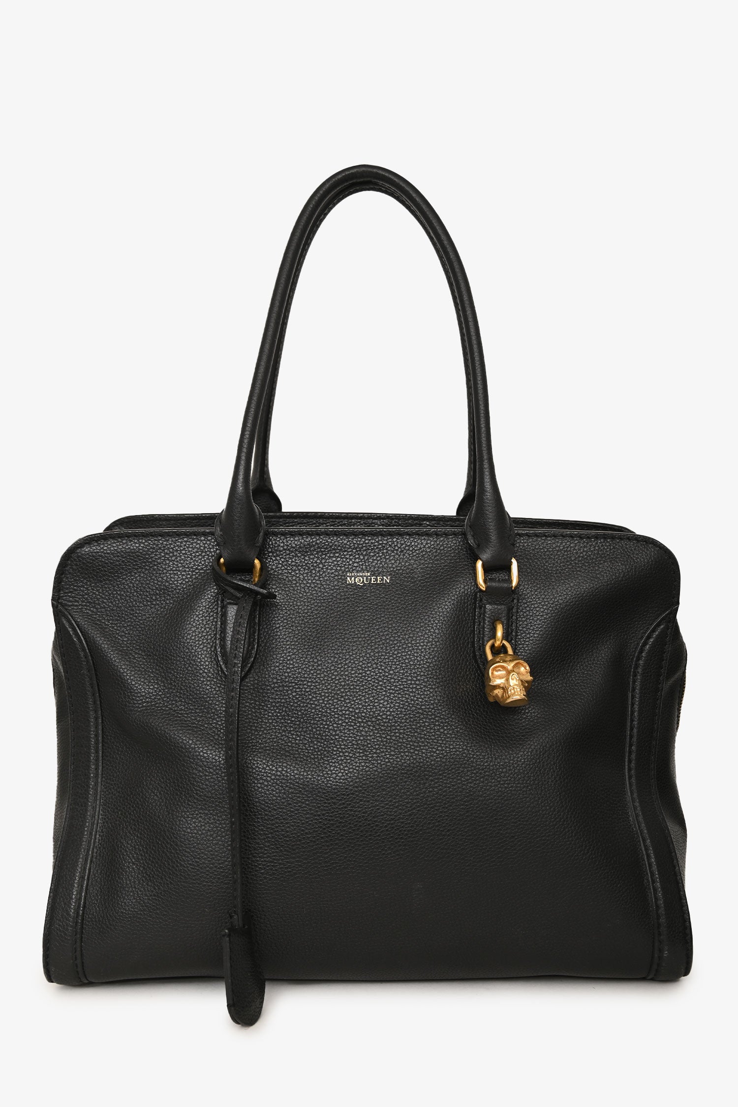 Alexander McQueen Black Leather Padlock Zip Tote Bag – Mine & Yours