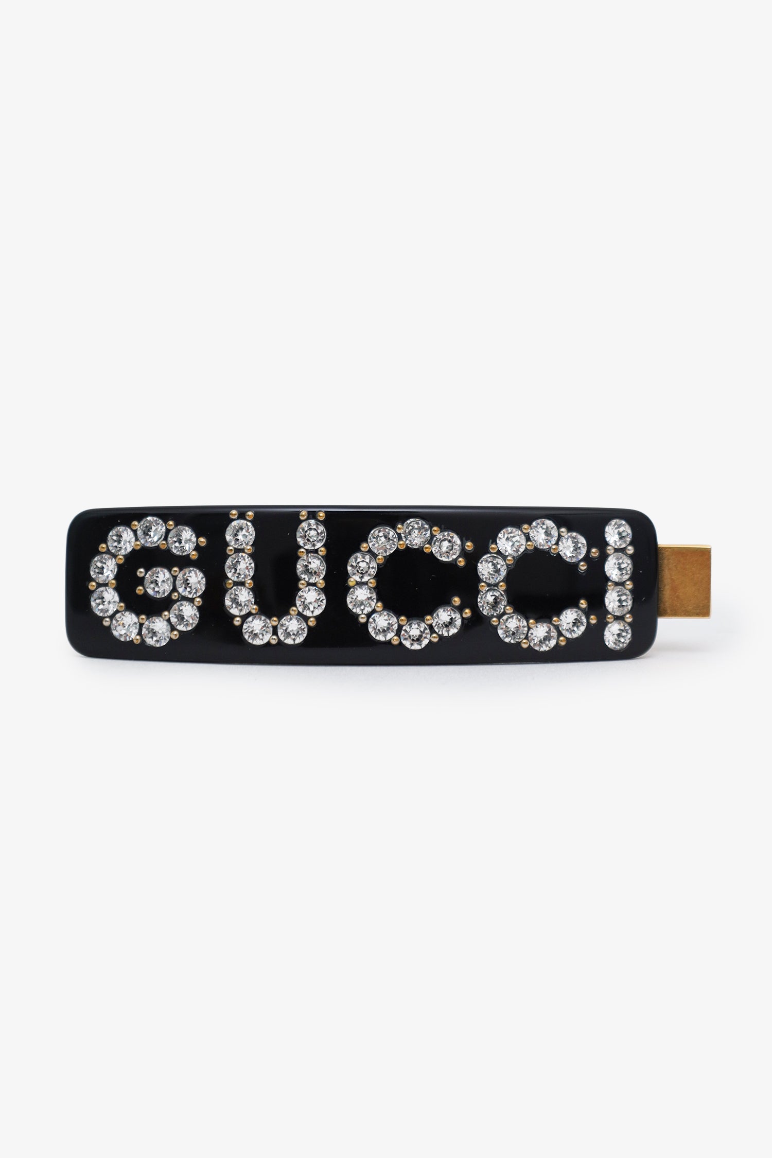 Gucci Black Crystal Logo Hair Clip – Mine & Yours