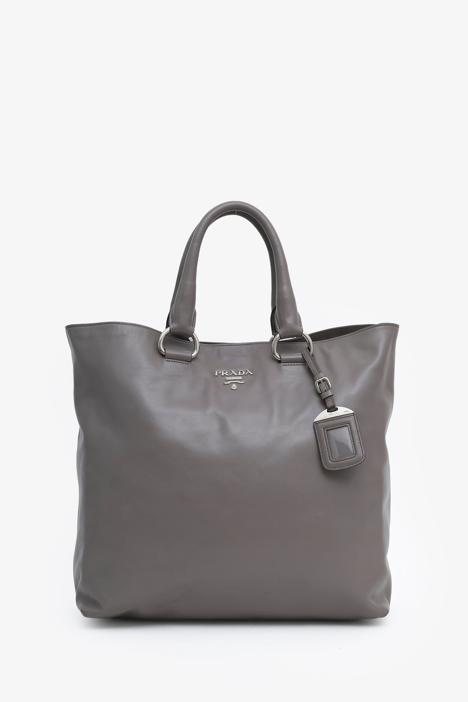 Prada Grey Soft Calf Leather 'Bauletto' Crossbody Bag – Mine & Yours