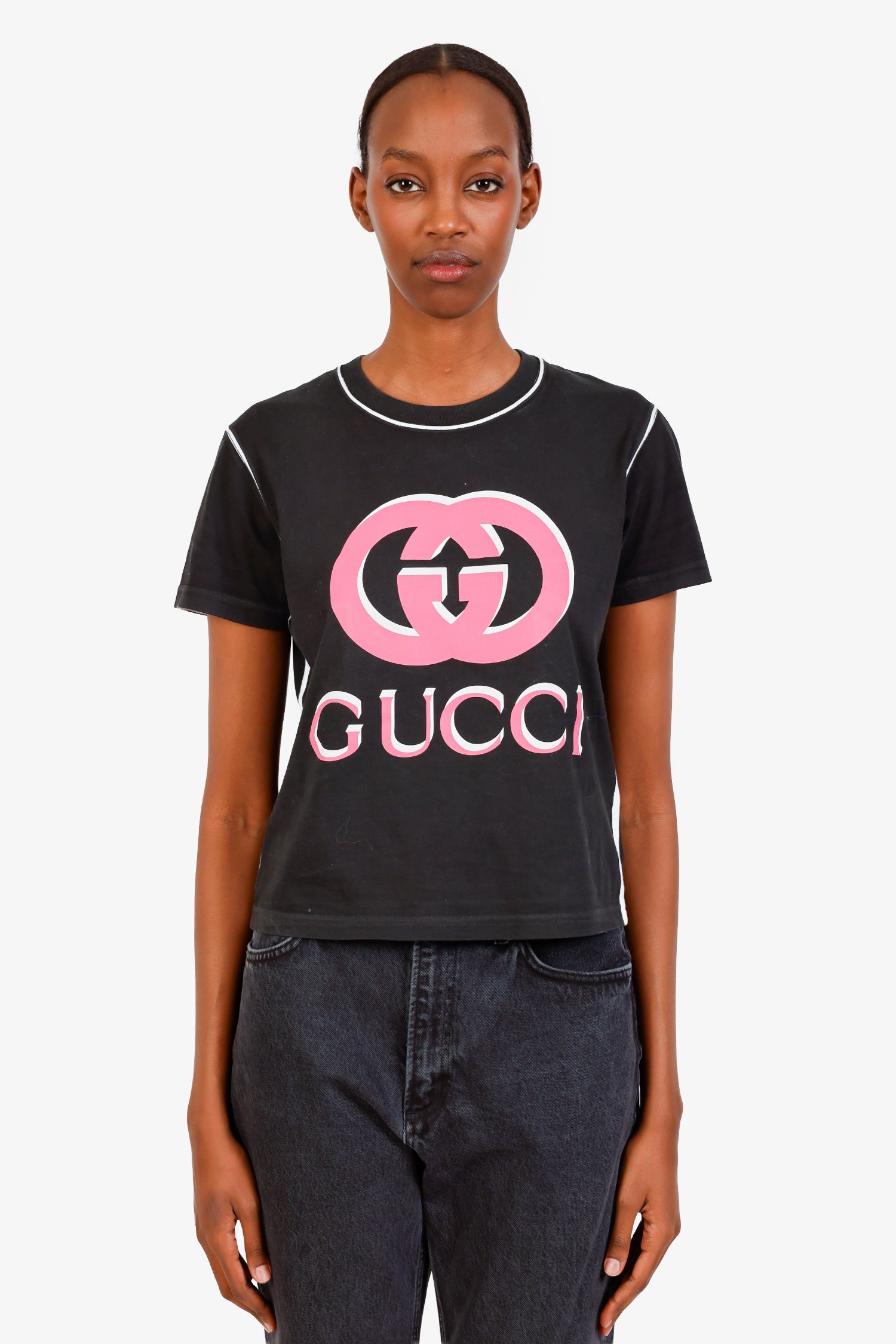 Gucci Pink Cotton GG Logo T-Shirt Size S – Mine & Yours