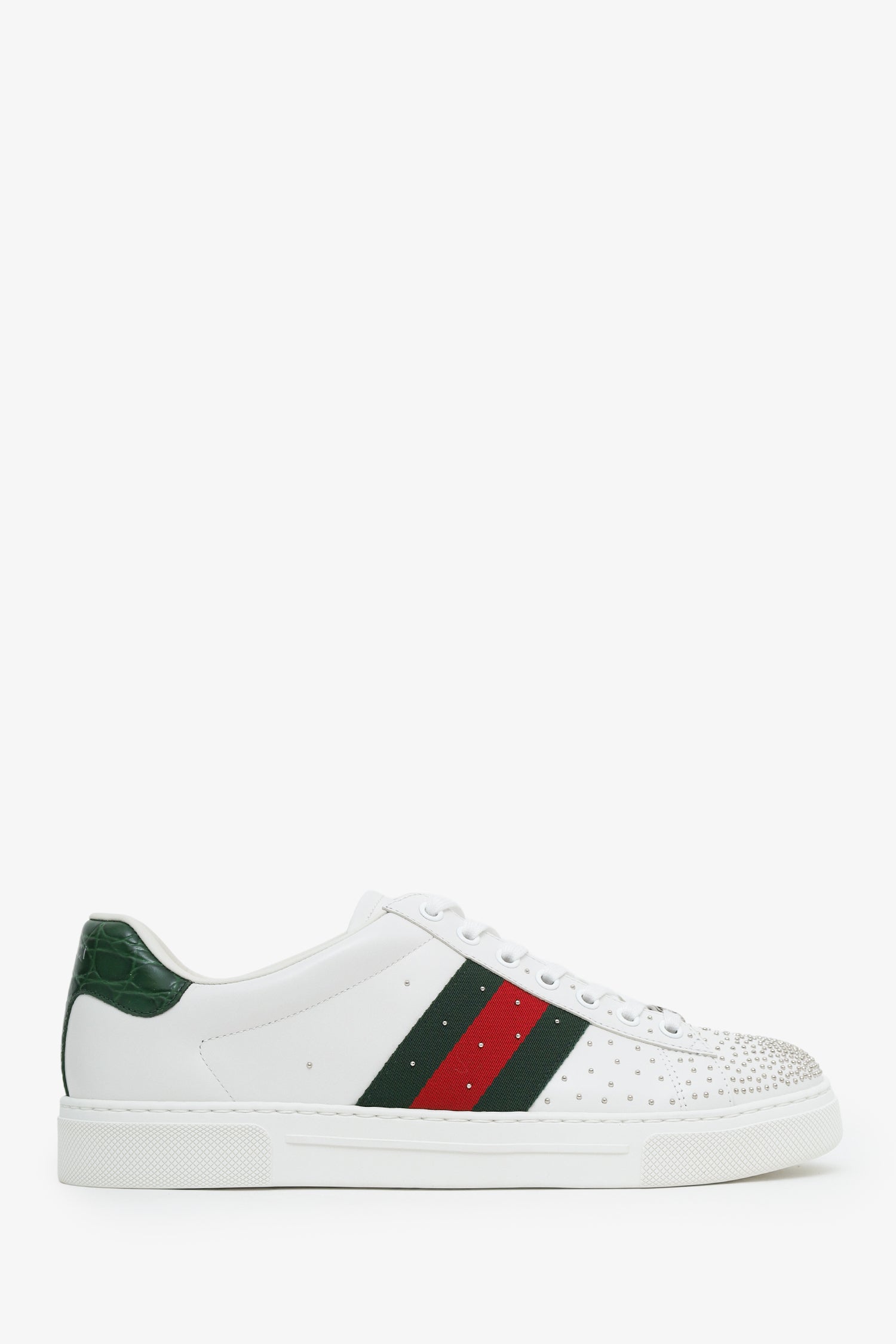Gucci White Leather Studded Ace Sneaker Size 8 Mens – Mine & Yours