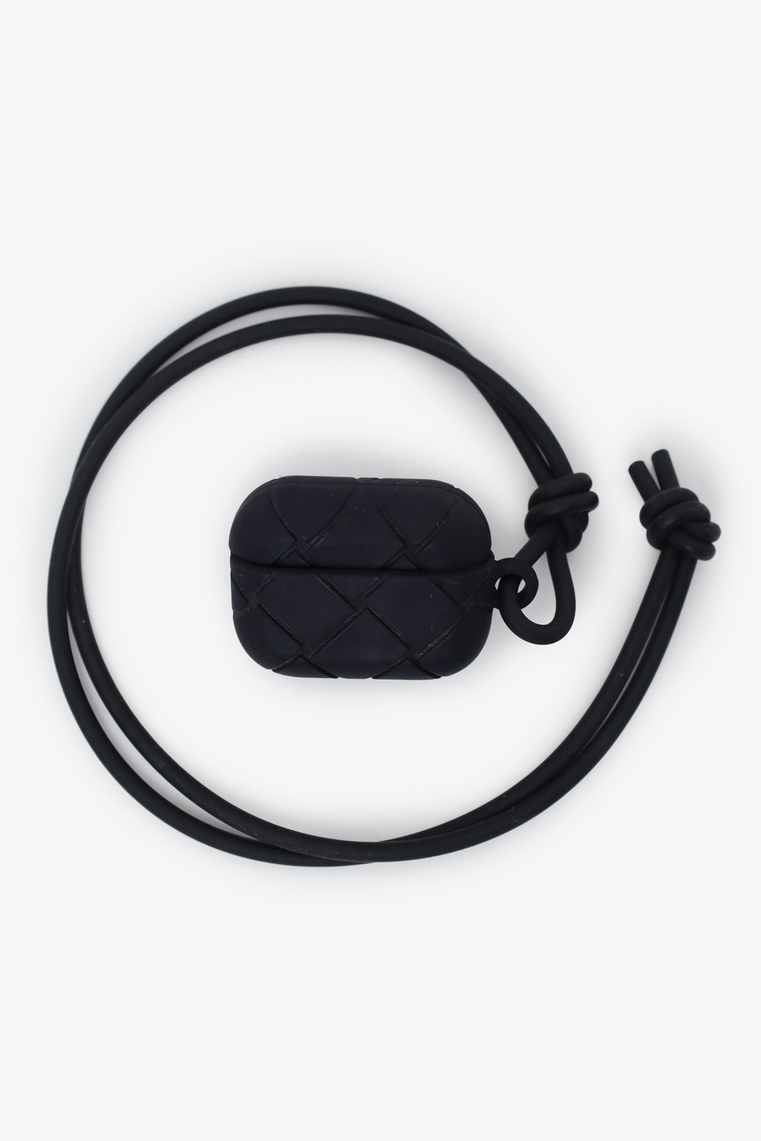 Bottega Veneta Rubber Intrecciato AirPods Pro Case With Strap