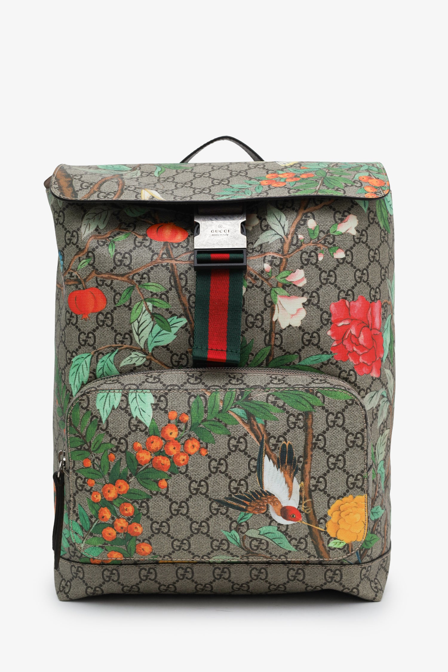 Gucci Tian Print GG Coated Canvas Buckle Medium Backpack – Mine