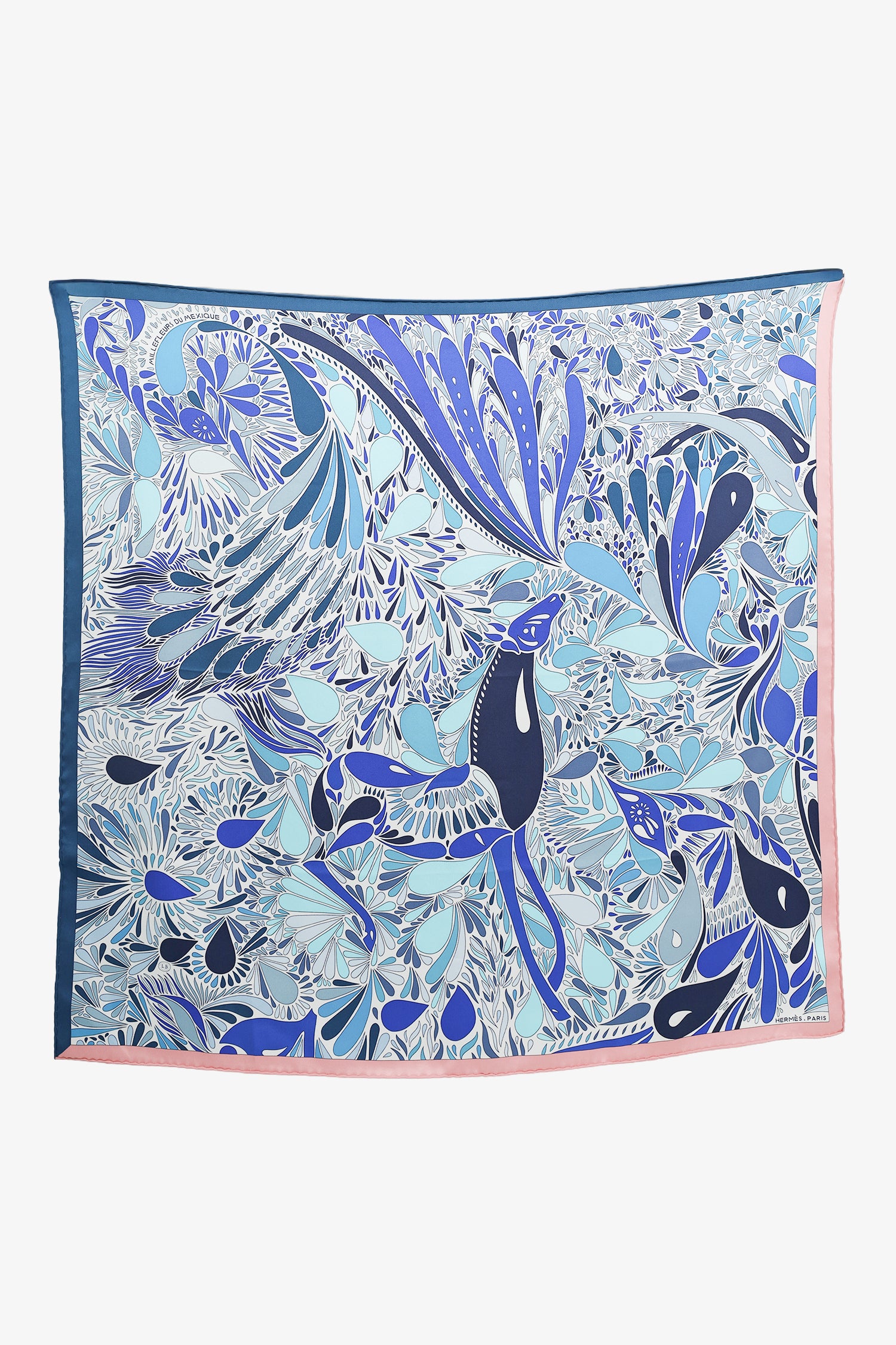 エルメス　カレ70　MILLEFLEURS DU MEXIQUE　Mイ-487 Hermès Blue/Multicolour Silk Millefleurs du Mexique Scarf Size
