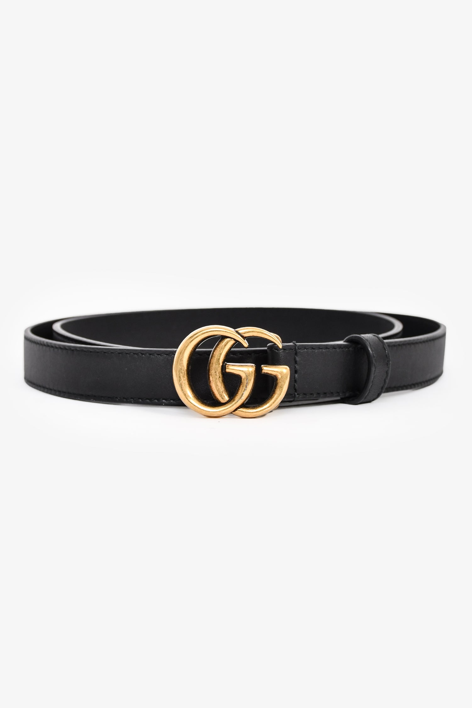 Gucci Black Leather GG Marmont Thin Belt Size 90/36 – Mine  display picture 1
