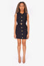 Gucci Black Button Down GG Belted Sleeveless 'Cady'  Mini Dress Size 36