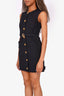 Gucci Black Button Down GG Belted Sleeveless 'Cady'  Mini Dress Size 36